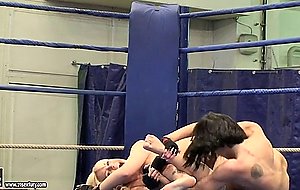 Liz and her lesbian friend enjoy in fighting