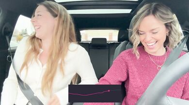 Serenity Cox and Nadia Foxx’s noisy drive thru orgasm bursts with the lush on full blast