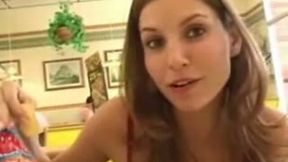 Attractive babe flaunts her big tits and pretty pussy