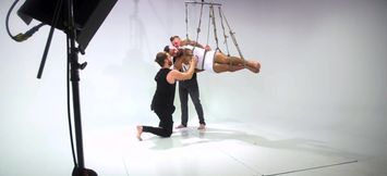 Nude bondage humiliation for a muscular bear with fine ass