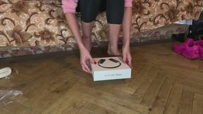 Nastya unpacks and hard crush NEW AirPods Max headphones with sneaker and high heels and barefoot very HARD crush fetish and foot fetish + barefoot + dirty shoes + under foot + domination