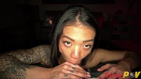 hot asian step-daughter paisley paige sucks off step-dad