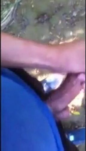 Exhibitionist Flashes Homeless Guy and Gets Handjob Outdoors