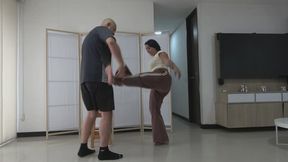 Natacha And Male Have Fun Lifting Each Other