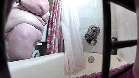 Fat ass&#x1F351; babe gets busted with her fat face down on the porcelain throne.