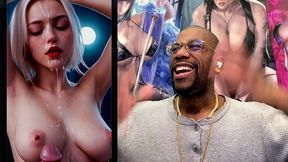 tight big breast teen girl gets her body cum covered, ai generated