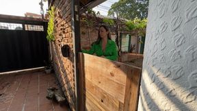 Karlotta drives the car after changing the exhaust pipe