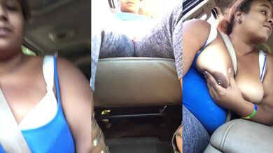 Fat Redbone Big Tits Bare All Bouncing in Public PO V Driving