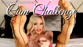 Cum Challenge 5 Second Countdown - Nylon Foot Fetish Tease