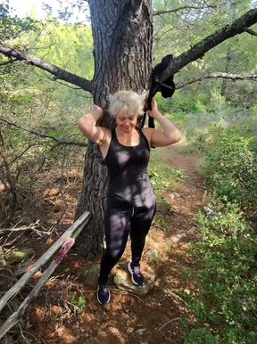 Compilation of a mature slutty mom playing with her pussy outdoors for everyone to see