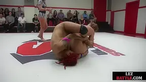 2 Lez wrestlers dominates rival in fight
