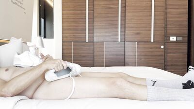 Hot fun with white Puma Leather Sneakers