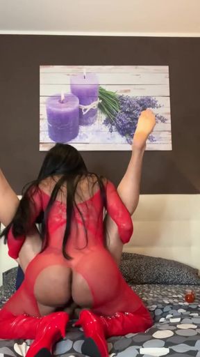 Aylla Gattina in Her Beautiful Outfit Gives Her Sex Slave a Nice Treatment