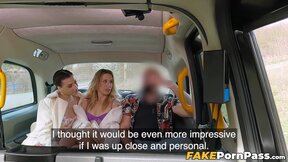 I joined hot Emily Pink and Mellany Lapiedra at the back of the cab for a nasty