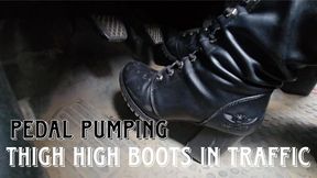 Pedal Pumping: Thugh high boots in Traffic