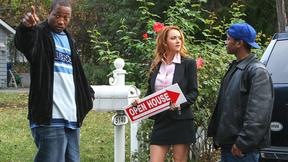 ”Janet Mason holds a private Open House & takes on three huge black cock guys”