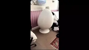 Retro Egg Chair: MILF Masturbates with Big Tits and Deep Anal
