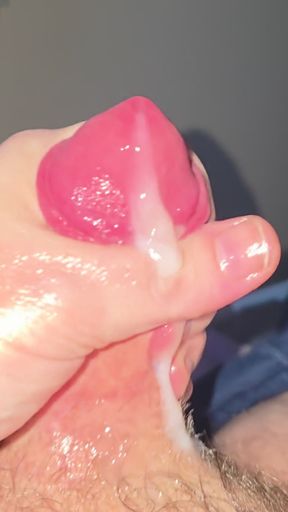Slick rock hard stroked... cum slo mo