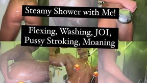 Shower & Washing Jerk Off Instruction, Flexing, Teasing, Pussy Play, Moaning