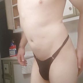 Sexy Guy Wearing Womens Thong