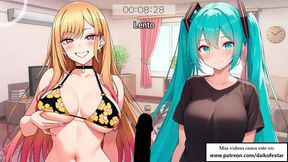 Spanish Audio JOI Hentai. Marin and Miku jerk you off in turn!
