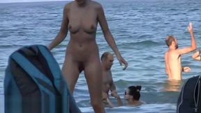 Nudist guys in the beach