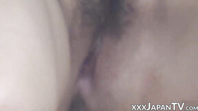 Japanese wifey finds a hidden spot at home & masturbates