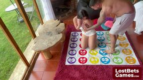 Amelia and Lucas are twisting up the heat with a strip Twister