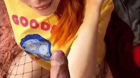 Cum-filled Mouth and Massive Tits: MollyRedWolf's POV Oral Delight