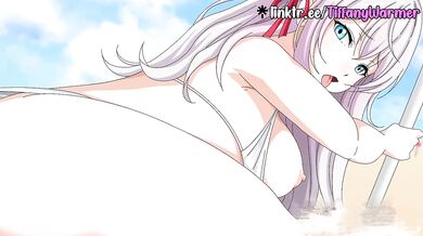 Alya on the beach gets animated and fucked raw