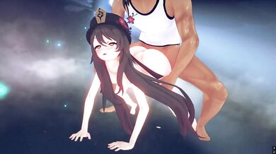 MMD原神　胡桃中出しセックス　バック