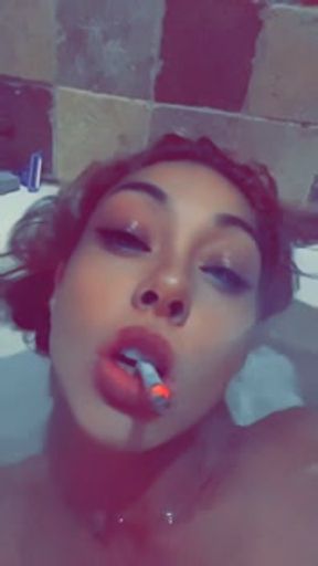 Smoking Hot Smoke Break Wet and Hot 32/22/32 Fit Model Nude