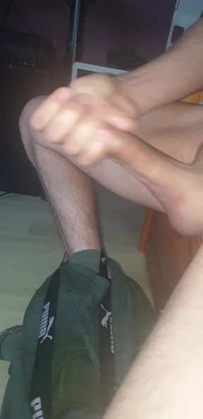 rubbing my big cock