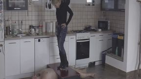 Mistress Sydney puts out his cigarette on the slave's sperm A wmv