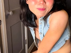 Solo shemale amateur with big tits masturbating