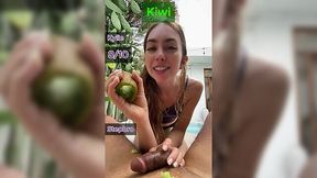 Petite stepsister thinks my cum is yummier than kiwi