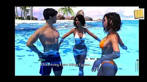 Laylas Steamy underwater kiss bikini tease in vibrant 3D hentai fantasy
