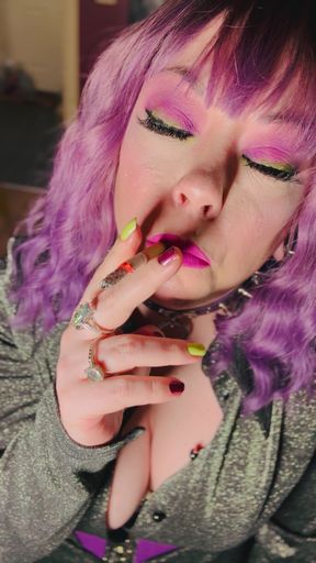 Tina Snua Dresses In A Goth Outfit &amp; Has A Quick Smoke With You - Smoking Smoker