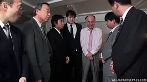 Hot Busty Asian Gets Gang-Banged By Lustful Businessmen
