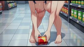 Funny Jokes and Boobs in Supermarket, Ai Animation