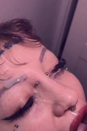 Thick Facial Cumshot Goth Chubby Girl