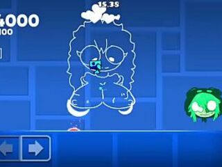 Grabbing a admirable booty in Geometry Dash