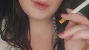 College girl smoking encouragement with JOI topless