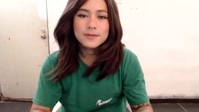 Hot Tattoed Ladyboy Masturbating for You