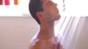 Solo hottie Jake Lyons stroking his dick in the shower