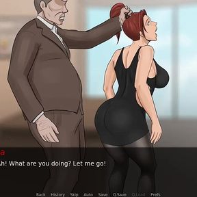 Eva's Ecstasy Gameplay #05 Busty Redhead Is Trained by the Boss to Be Submissive.