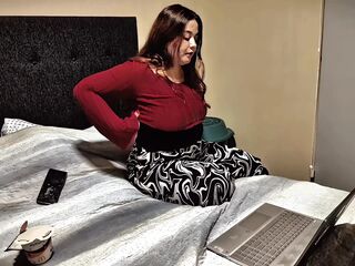 Nicole's Bedtime Snack Stripping, Teasing & Showing off My Large Soft Stomach