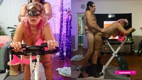 Beautiful face POV all holes used on bike