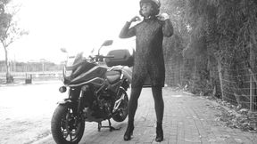 Every Passing Car Saw Her Penis Vibrating Under Her Transparent Dress.