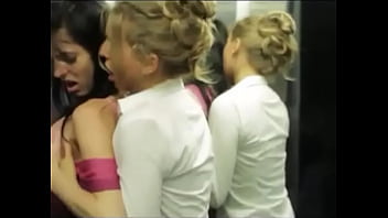 Two lesbian sex in elevator